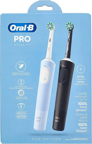 Набір електричних зубних щіток Braun Oral-B Vitality D103 Pro Family Pack Blue + Black Protect x Clean PRO-VIT-BLUE-BL фото