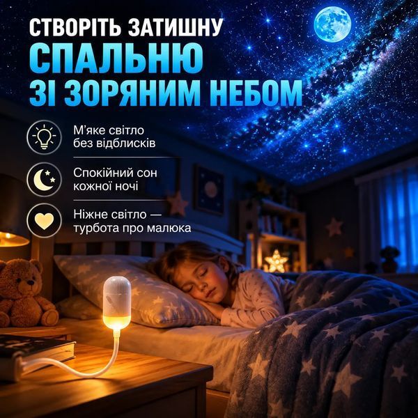 Проєктор зоряного неба нічник 6в1 USB 6 проекцій для дітей та дорослих, для дому спальні, космічний проєктор PROJ-6IN1 фото
