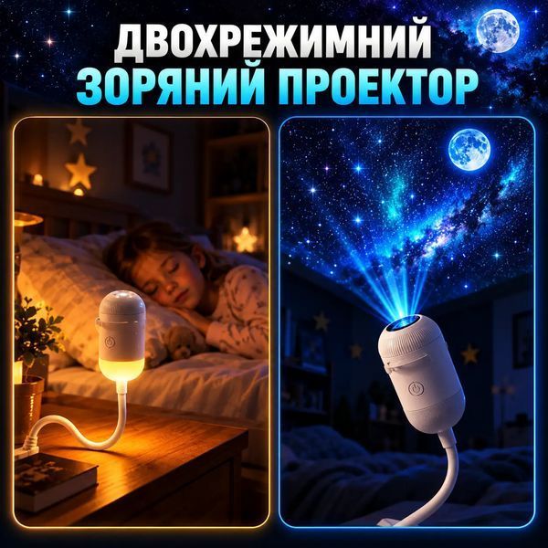 Проєктор зоряного неба нічник 6в1 USB 6 проекцій для дітей та дорослих, для дому спальні, космічний проєктор PROJ-6IN1 фото