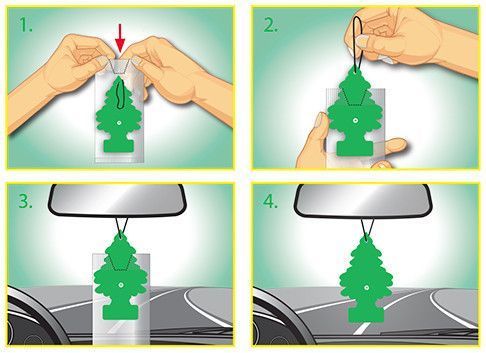 Ароматизатор в автомобіль Wunder Baum Little Trees Breeze Морський бріз Освіжувач повітря Ялинка Сухий Листочок 5г LT-9 фото