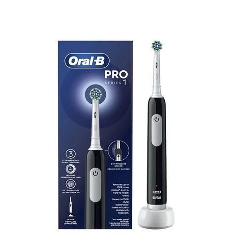 Електрична зубна щітка Oral-B D305.513.3 Pro Series 1 Black (насадка Cross Action) BR-BLC-N11 фото