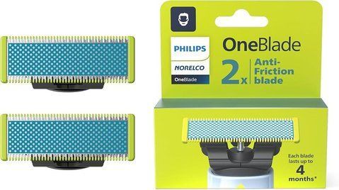 Змінні леза Philips OneBlade QP225/50 Anti-Friction 2 шт. насадка для тримера філіпс уан блейд 1BL-2 фото