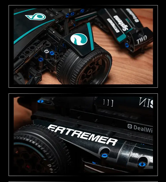 Конструктор F1 Technic Mercedes 1:10 чорна 1020 деталей, спортивна машинка мерседес ф1 конструктор, болід ф1 F1-MER фото