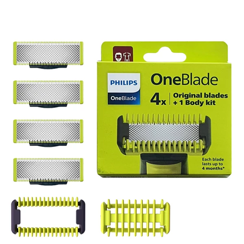 Змінні леза Philips OneBlade Face + Body 4шт. QP640/50 насадка для гоління тіла, насадка для тримера філіпс Упаковка на 4 шт 1BL03-4 фото